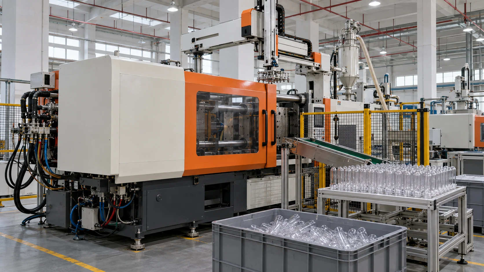 Generated view of molding and automation equipment inspired by FUKANG workshop photographs